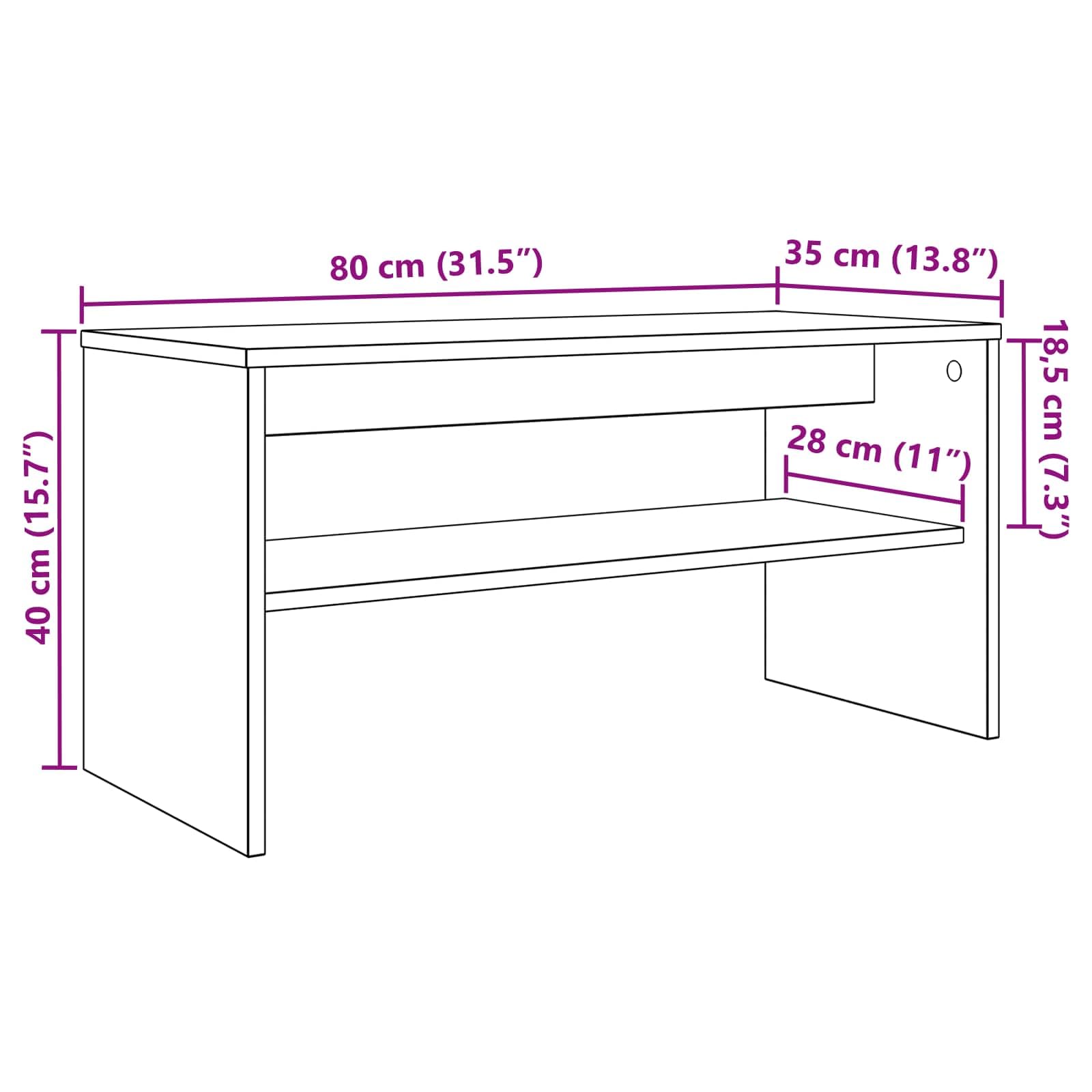 Mobile TV grigio cemento in legno 80 x 35 x 40 cm con ripiano, mobile basso e spazio portaoggetti, moderno mobile da soggiorno per dispositivi multimediali e angolo gaming
