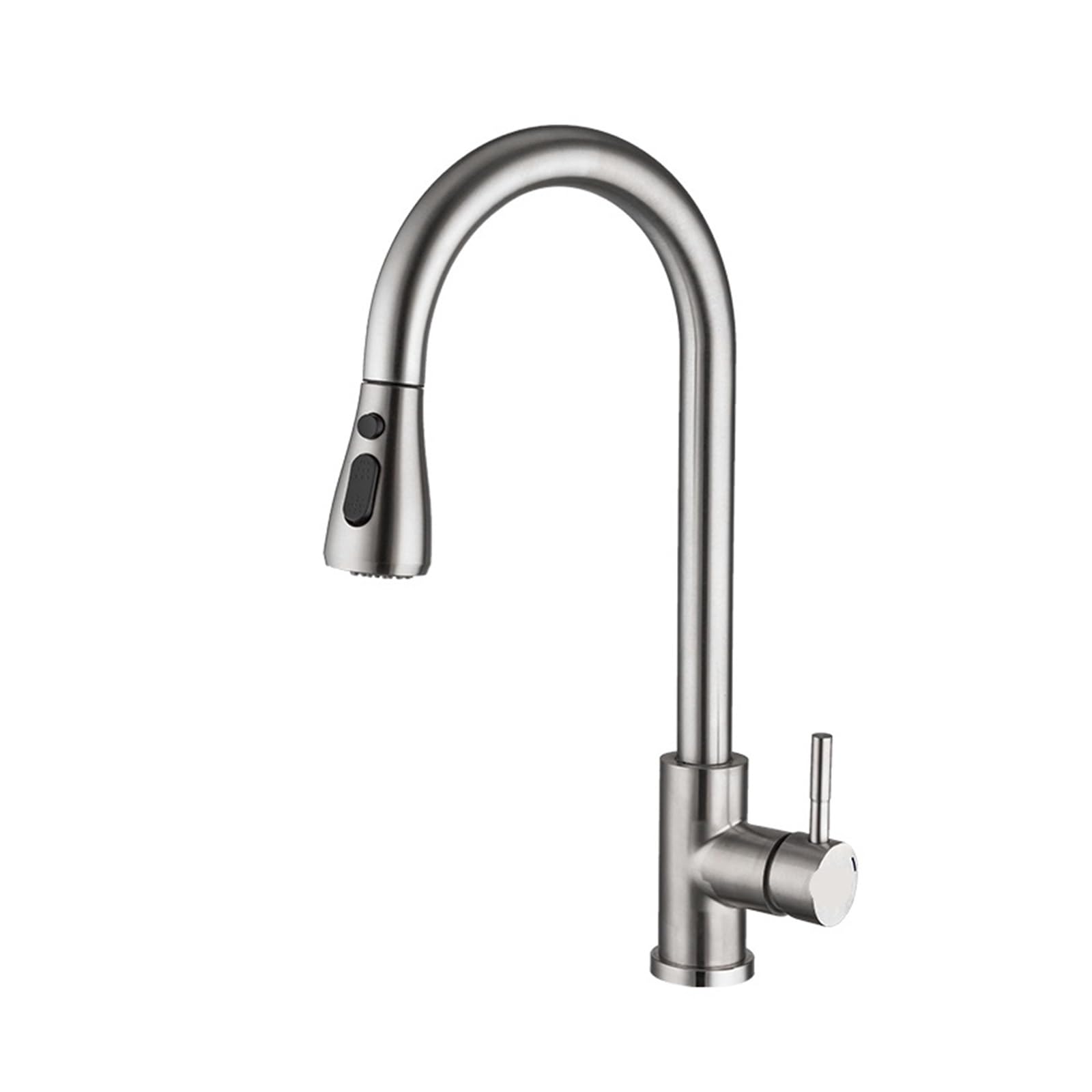 Mitigeur d'évier de cuisine brossé orientable avec tête de pulvérisation