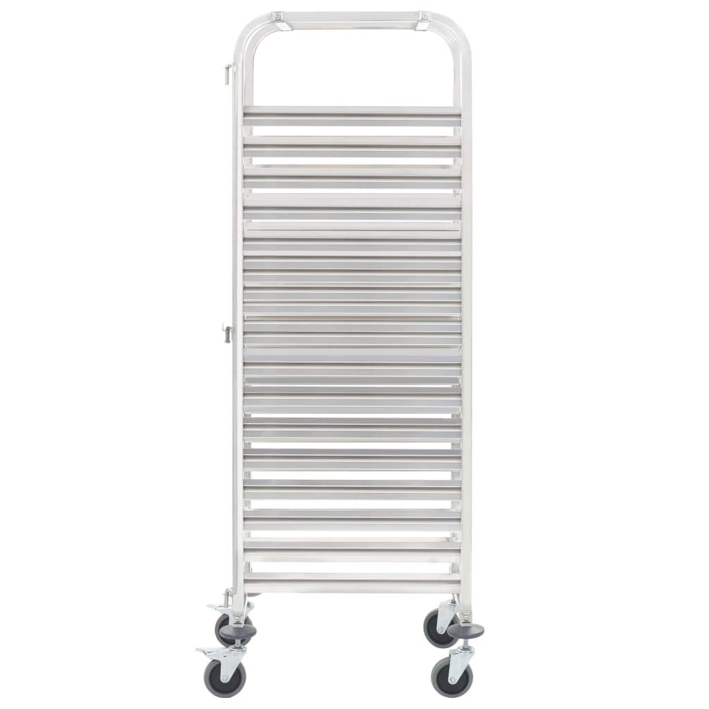 Tidyard Carrito de Cocina 16 bandejas Carro Multiuso Carros de Servicio Acero Inoxidable Cocina Mobiliario Hogar Hostelería Práctico Ruedas Giratorias Robusto Estable 38 x 55 x 163 cm