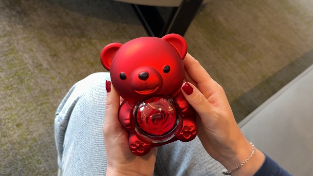 Amazon.com: Cute Teddy Bear with Preserved Rose, Rotating Eternal