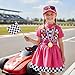 Gortykor Girls Race Car Driver Costume Racer Dress Costume for Girls Halloween Racer Cosplay Dress Up (9-10 Years)