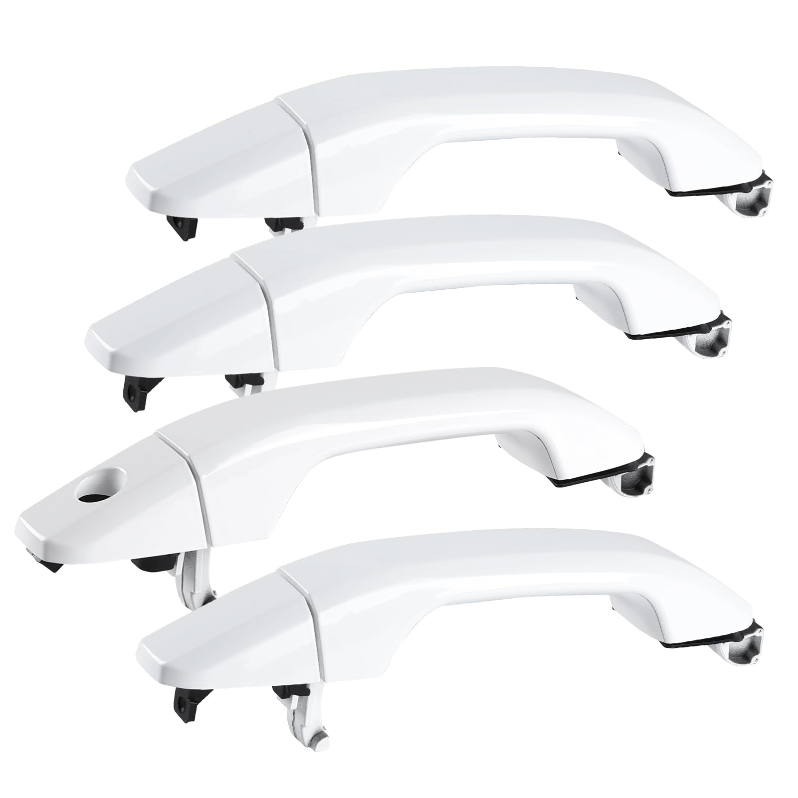 JDMON 4Pcs White Exterior Door Handle Replacement for Chevy Silverado GMC Sierra 1500 2500HD 3500HD 2014-2018 Front Rear Left Driver Right Passenger