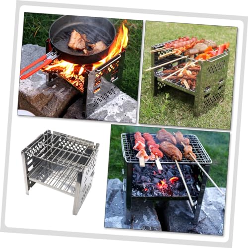 Barbecue extérieur acier inoxydable de camping VANZACK : support grille de cuisson portable