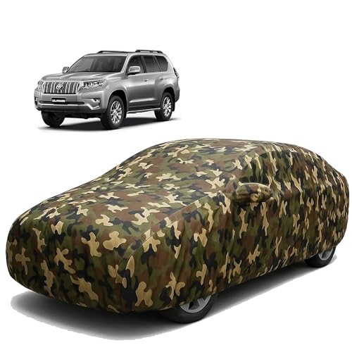 Image of Sulfar 100% Waterproof Car Body Cover Compatible with Mirror for Toyota Land Cruiser with Long Lasting Durable Material (Triple Stitched, Full Bottom Elastic, Camouflage Army)