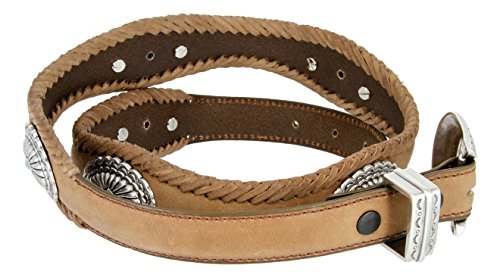 Arizona Southwestern Conchos Western Leather Scalloped Belt3