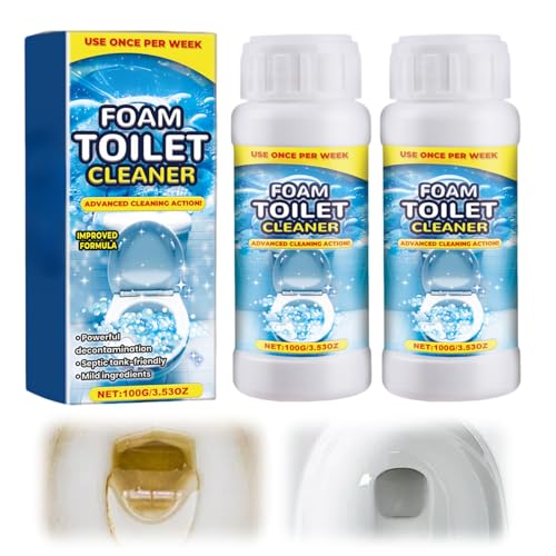 Toilet Cleaner, 2025 New Foam Cleaning Products for Toilet Bowl, Powerful Limescale Remover Powder Quick Deep Cleaning Drain Remove Dirt and Bad Odour (2)