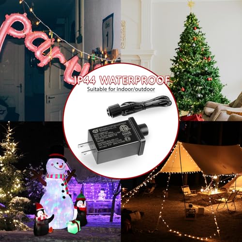 Image of 2Pack 5V 1.2A Class 2 Power Supply, AC to DC Low Voltage Transformer, IP44 Waterproof LED Strips Light Adapter Driver, for Christmas, ETL Listed