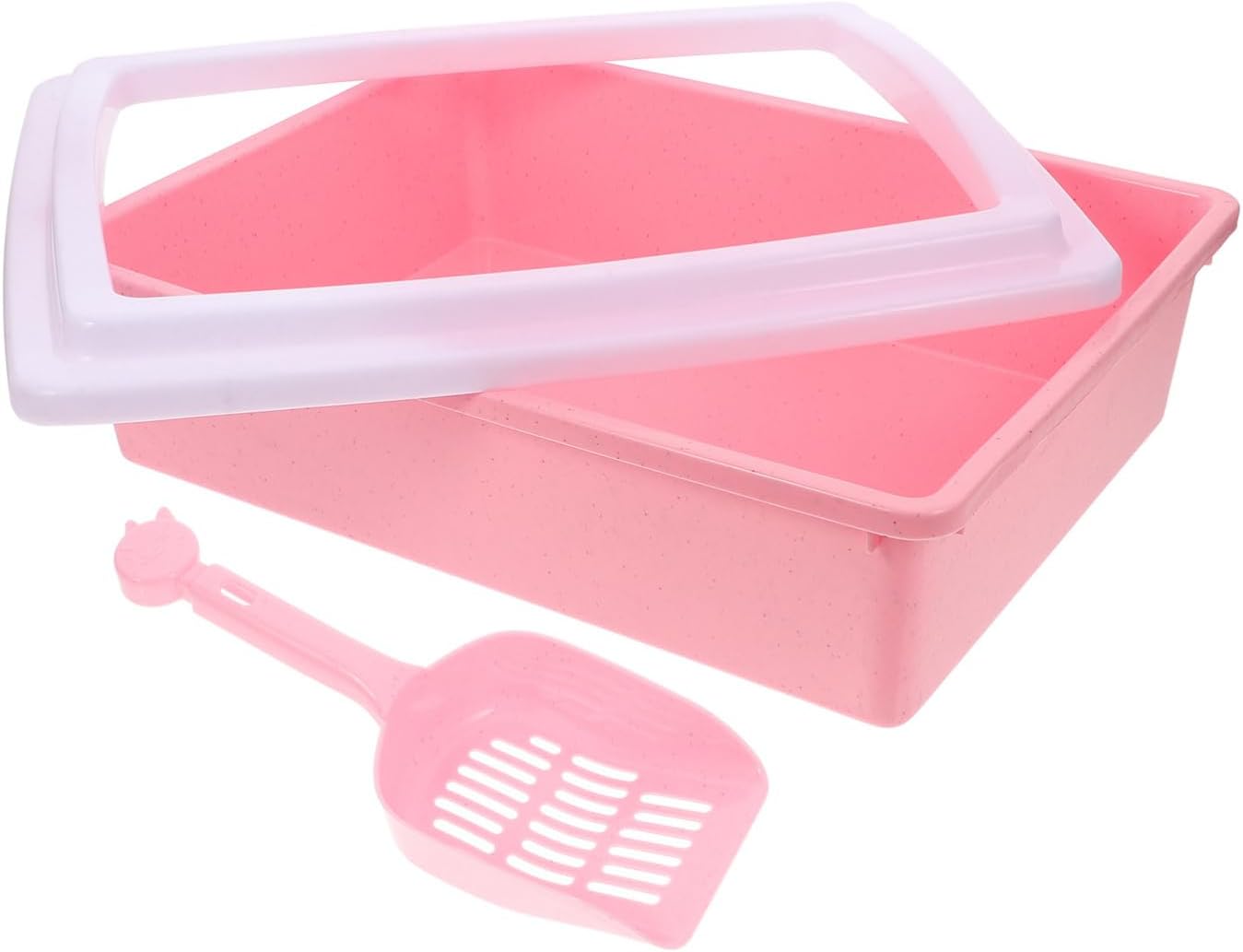 Low Entrance Cat Litter Box Semi-Enclosed Design for Easy Access Portable Nonstick Litter Tray for Kittens and Adult Cats Easy Cleaning