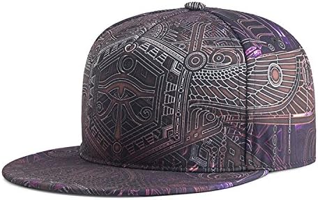 Unisex Snapback Hiphop Gorra De Béisbol Sombrero De Ala Plana Sólido De Bill Plano Sombreros Ajustables Púrpura, Púrpura