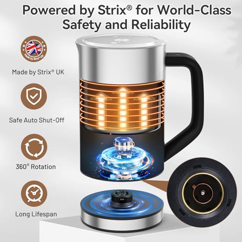 Image of Secura Milk Frother, Stainless Steel 8.4oz /250ml Electric Milk Steamer, Automatic Hot and Cold Foam Maker and Milk Warmer for Latte, Cappuccinos, Macchiato, 120V