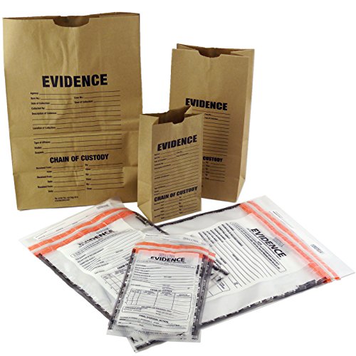 Crime Scene Evidence Bags Paper and Plastic Sample Pack (12 bags)