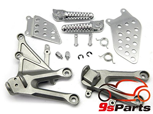 9sparts OEM Replacement Passenger Front Foot Rest Pegs Bracket Rearsets for 2004 2005 2006 2007 HONDA CBR 1000RR CBR-1000RR CBR 1000 RR (SILVER)