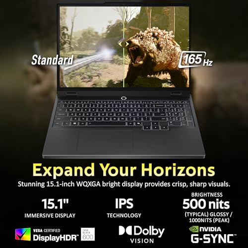 Image of Lenovo Legion 15.1 inch WQXGA 165Hz Gaming Laptop, Intel Ultra 7 255HX, GeForce RTX 5060 GDDR7, 64GB DDR5, 5TB Storage (4TB SSD+1TB Docking Station), 24-Zone RGB Backlit Keyboard, Wi-Fi 7, W11 Pro, Black