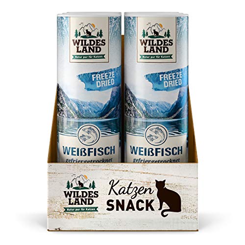 Wildes Land - Freeze Dried Snack für Katzen - Weißfisch - 6 x 16 g - artgerecht - 100% Weißfisch - schonende Gefriertrocknung - getreidefrei