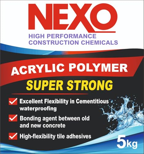 Image of (5 kg) NEXO Acrylic Polymer Super Strong High Solid Content for Waterproofing, Tile Adhesive, Concrete Repair & Bond Coat | High Flexibility & Water Resistance | For Cement Modification