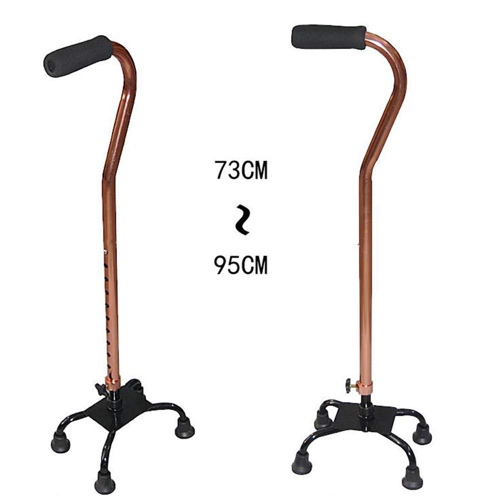 SGSG Bastón de Cuatro Patas con Agarre cómodo de Esponja Aleación de Aluminio Ajustable Bastón Estable retráctil Antideslizante