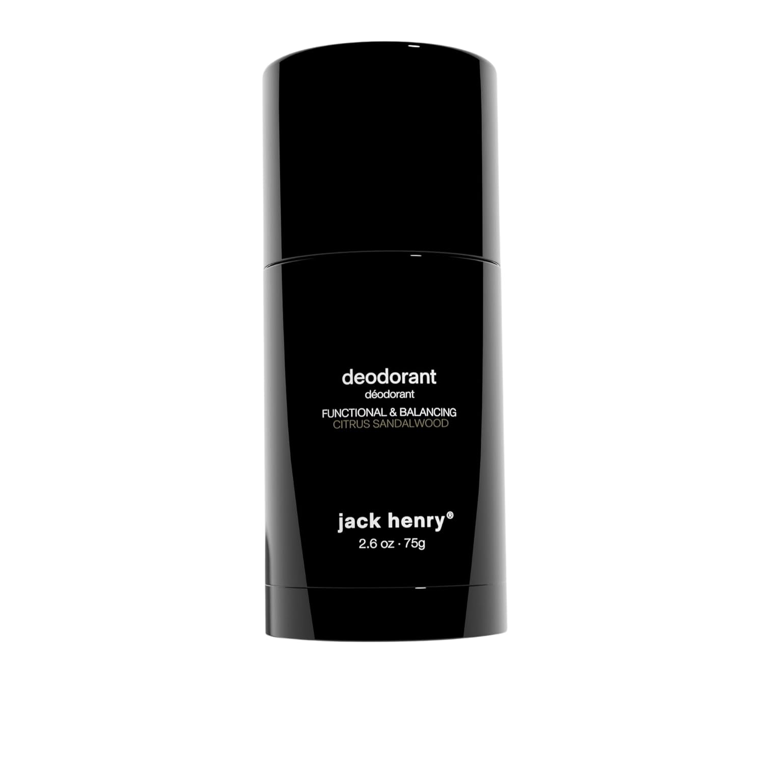 Jack Henry Natural Deodorant for Men and Women, Vegan Deodorant with Shea Butter Magnesium, Zinc and Probiotics, Coconut MCT, Aluminum-Free, Baking-Soda-Free, Citrus Sandalwood Scent, 2.65 oz