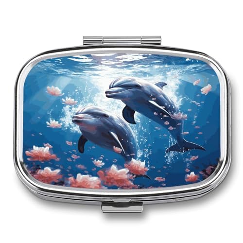 Dolphins in Love �s���{�b�N�X 2�R���p�[�g�����g �������^���s���P�[�X �|�P�b�g�܂��͍��z�p ���s�p �|�[�^�u�����f�B�V���{�b�N�X �s���R���e�i �I�[�K�i�C�U�[ �r�^�~�� ���� �T�v�������g