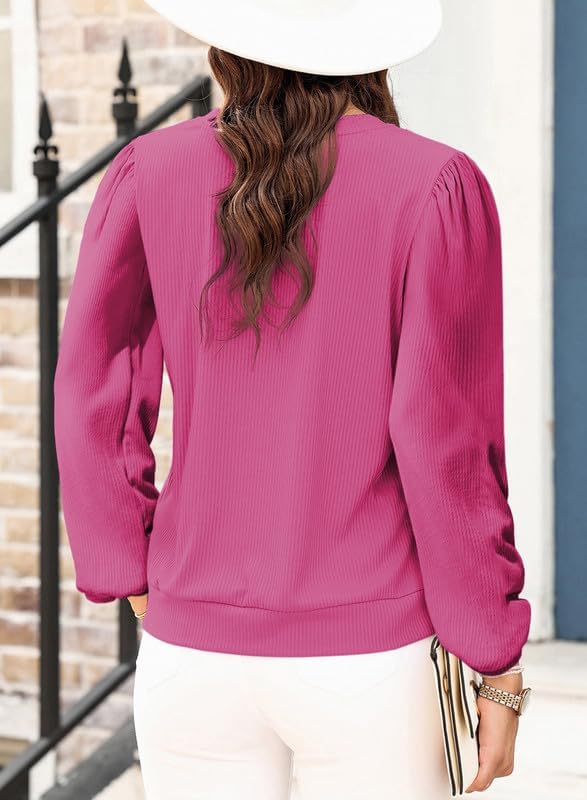 Miniatura 3 de SHEWIN Women's Crewneck Long Sleeve Womens Tops Knit T Shirts Sweatshirts for Women