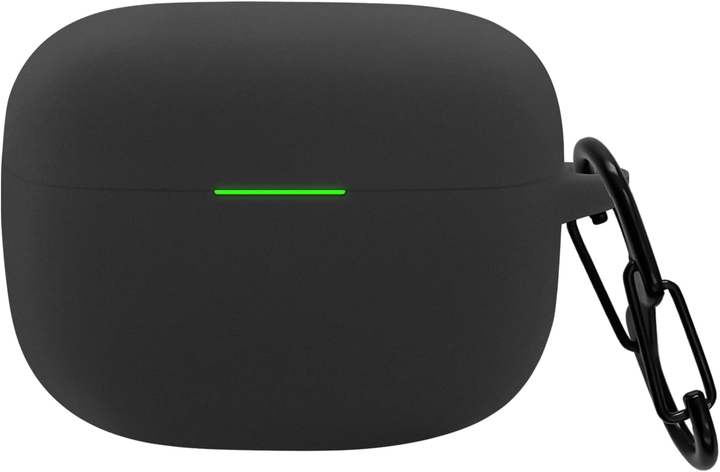 Geiomoo Silicone Cover Compatible with Sony LinkBuds S, Protective Case with Carabiner (Black)