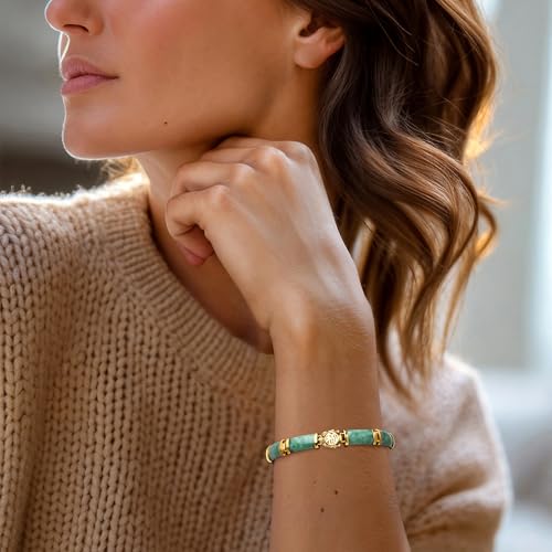 Ross-Simons Jade Good Fortune Bracelet in 18kt Gold Over Sterling - Image 3