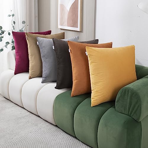 Image of HOKIPO Velvet Cushion Cover 16x16 in / 40x40 cm, Cream, Pack of 2 (IN-579-CRM-16IN*2)