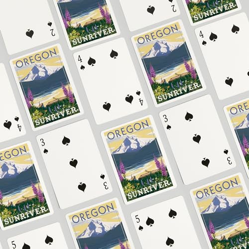 Mazo de cartas Sunriver Oregon, 52 cartas tamaño póker miniatura 4
