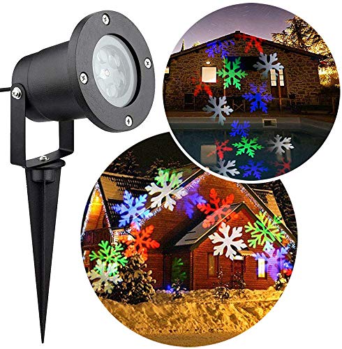 TEDD Christmas Snowflakes Landscape Projector Lamp Led Waterproof Stage Spotlight Moving Light Indoor for Xmas Garden Holiday House Show Home Wall Party Wedding Decorations