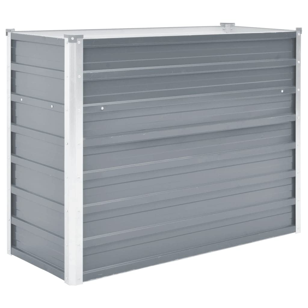 vidaXL Garden Raised Bed in Grey - Galvanised Steel Outdoor Planter - Ideal for Plants, Vegetables, Herbs and Flowers - 100x40x77 cm