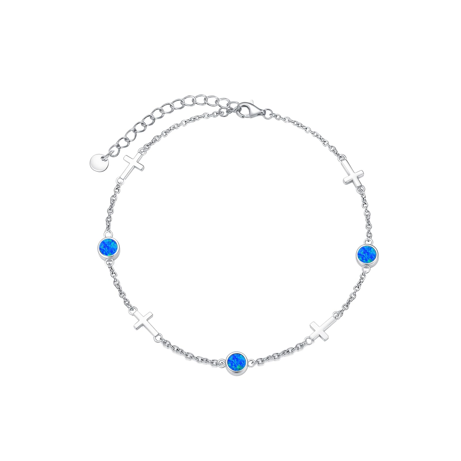 Dorunmo Ankle Bracelet for Women 925 Sterling Silver Natural Stone Bracelet Anklet Summer Beach Jewelry Birthday Gifts for Mom