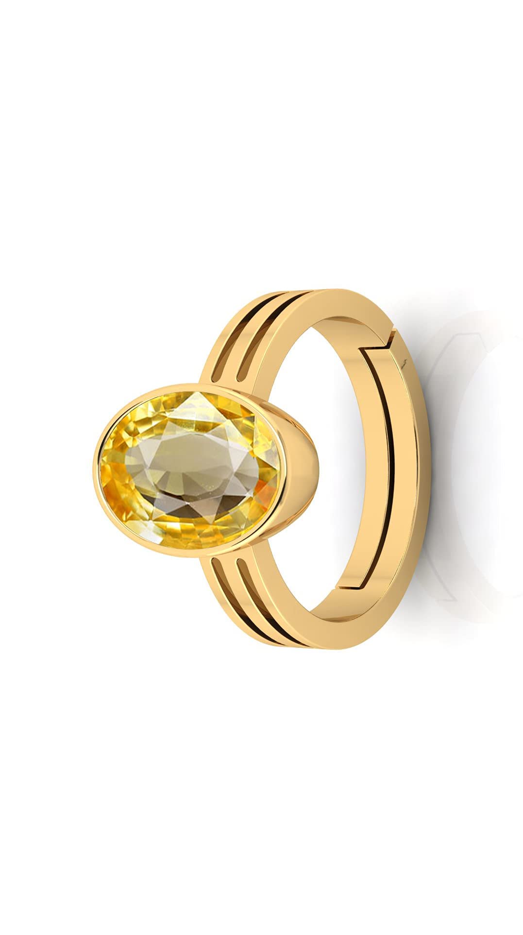 Certified 10.00 Rati 9.25 Carat Pukhraj Guru Graha Rashi Ratan Panchdhatu Natural Yellow Sapphire Gemstone Ring Anguthi for Astrological Purpose for Men and Women-image-17