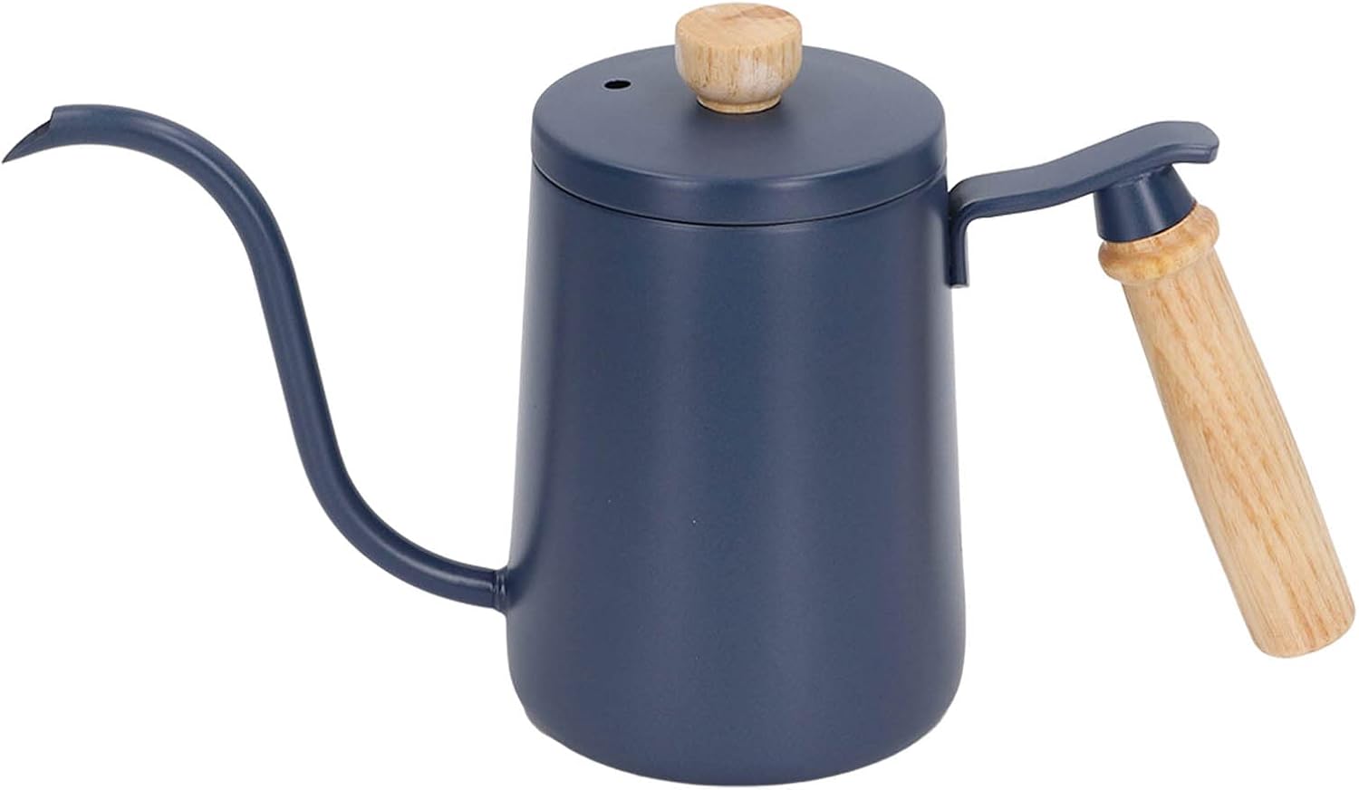 Coffee Pour Over Kettle, Gooseneck Kettle Stainless Steel, Wooden Handle 600ml Precise Water, Ideal for Coffee & Tea Brewing Enthusiasts (Blue)