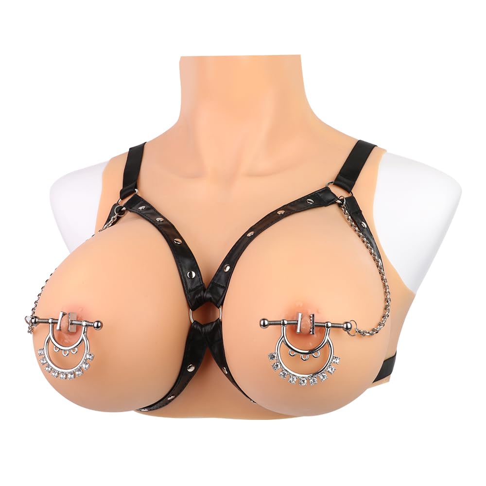 Pinces à tétons en métal pour hommes et femmes, clips de poitrine argentés avec chaîne en métal, 4 styles de bondage, ensemble collier de bondage en cuir, jouet sexuel BDSM pour adultes