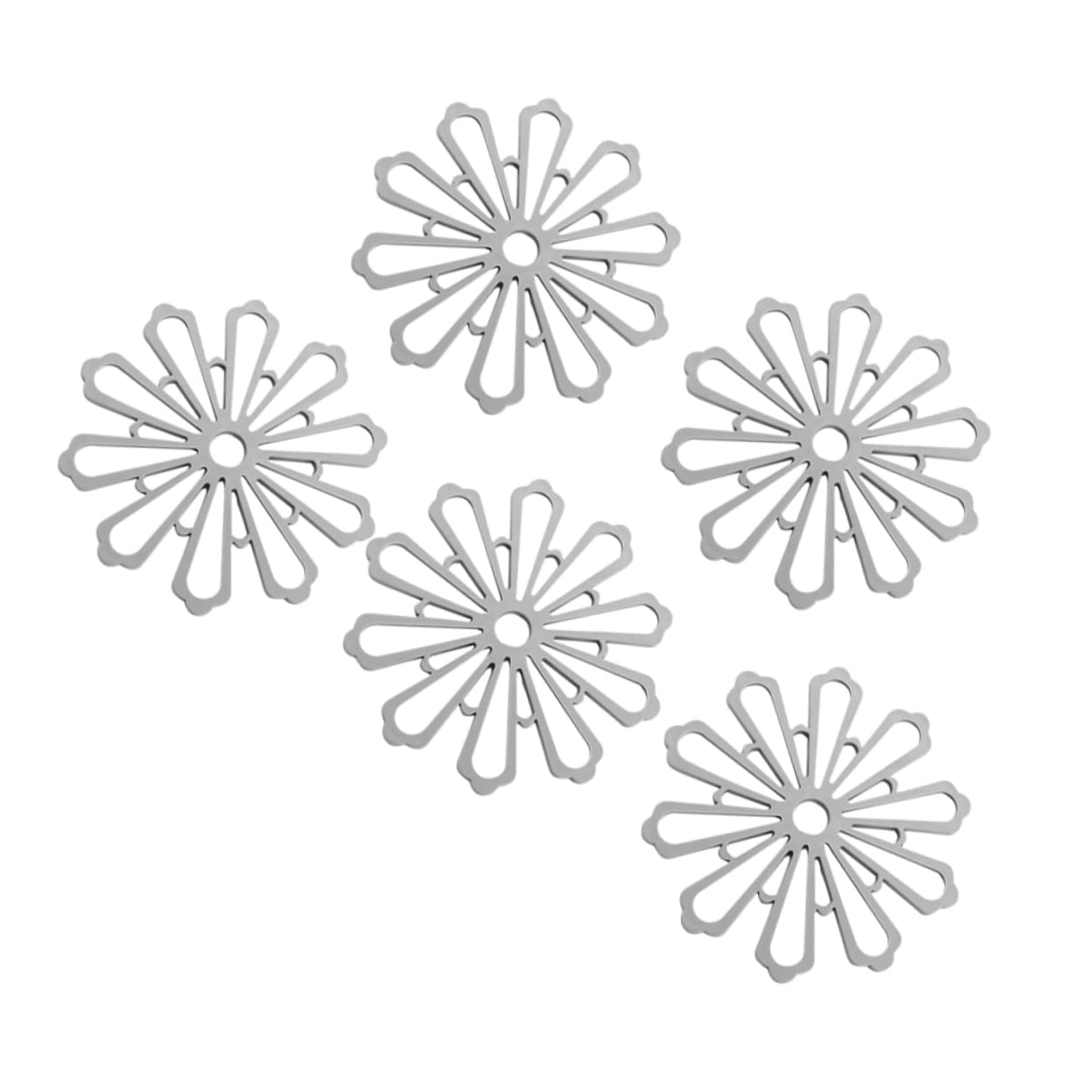 silicone trivet Table Mat, Silicone Coasters 5 Pieces Multicolor 15x15cm Trivets Pot Holders Hollow Out(Grey)
