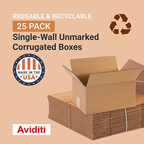 Image of BOX USA Shipping Boxes Medium 12 inchL x 8 inchW x 6 inchH 25-Pack - Corrugated Cardboard Box for Moving, Mailing, Packing, Packaging and Storage
