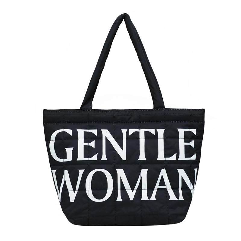 Bolsa de ombro acolchoada - lona espaçosa para carregar tudo com fecho magnético (preto)