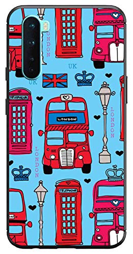 Image of Amazon Brand - Solimo Designer Bus Blue Pattern Printed Soft & Flexible Hybrid Back Case Mobile Cover for OnePlus Nord