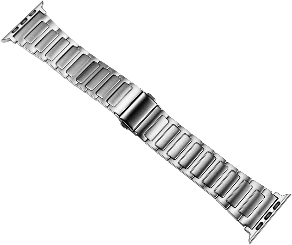 Stainless Steel Apple Watch Band Solid Metal Bands 38mm/40mm/41mm/42mm/44mm/45mm/49mm, Compatible for iWatch Series 10/9/8/7/6/SE/5/4/3/2/1 Quick Release Watch Strap for Women Men