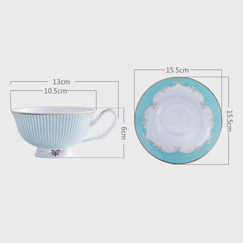 Striped Porcelain Cutlery Set Coffee Cup and Saucer Set for Cup Drink Breakfast Cup House Kitchen Office