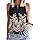 SENBATU Camiseta sin Mangas para Mujer, Blusas Informales de Verano con Cuello en V Paisley Floral Boho Negro Large L 42-44