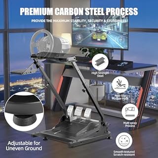 Grefinity Racing Wheel Stand，Height Adjustable Steering Wheel Stand Racing Simulator Cockpit for Logitech G920 G29 G923 G27 G25, Thrustmaster T300RS TX F458 T500RS T150 Xbox PS4 PS5 PC