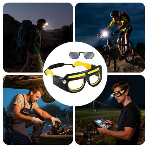 Woalopted Gafas Con Iluminación LED,Sensor de Movimiento Impermeable Inteligente,Seguridad para Conducción Luz Frontal Inteligente | Para Trabajo Actividades Nocturnas Camping Conducir Ciclismo Correr - imagen 5