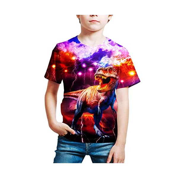 YAJOOEY Boys Girls Kids Tee Shirt 3D Print Graphic Short Sleeve Shirt for Kids 6-16 Years - Image 4