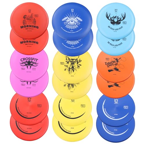 CROWN ME PDGA Approved 18 Pack disc Golf Discs, Includes Drivers, Mid-Ranges, Putters.