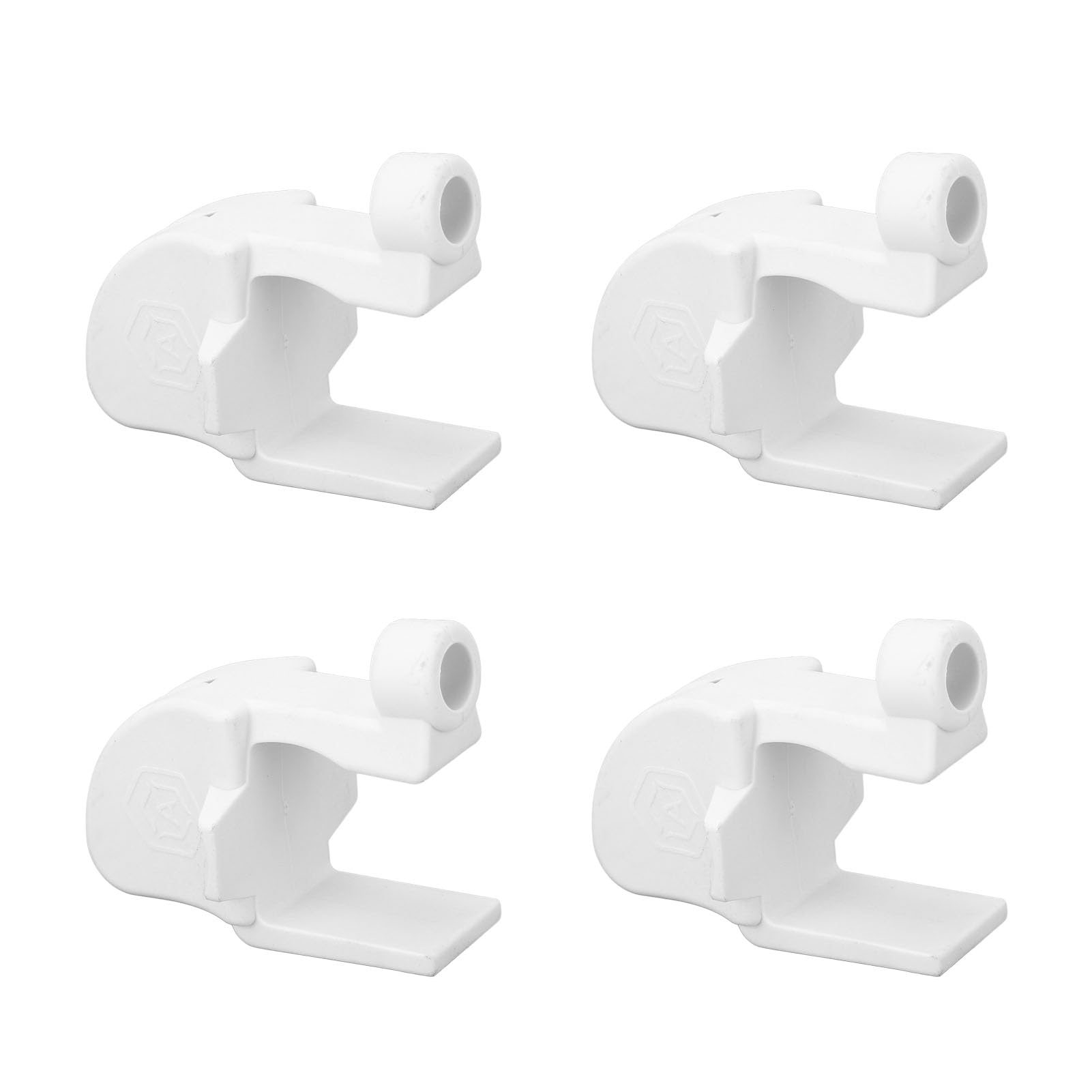4pcs Pontoon Boat Clips Boat Accessories Nylon Versatile Boat Bumper Hangers for 1in and 1.25in Rectangular Tube for 3/8in Rope (White)