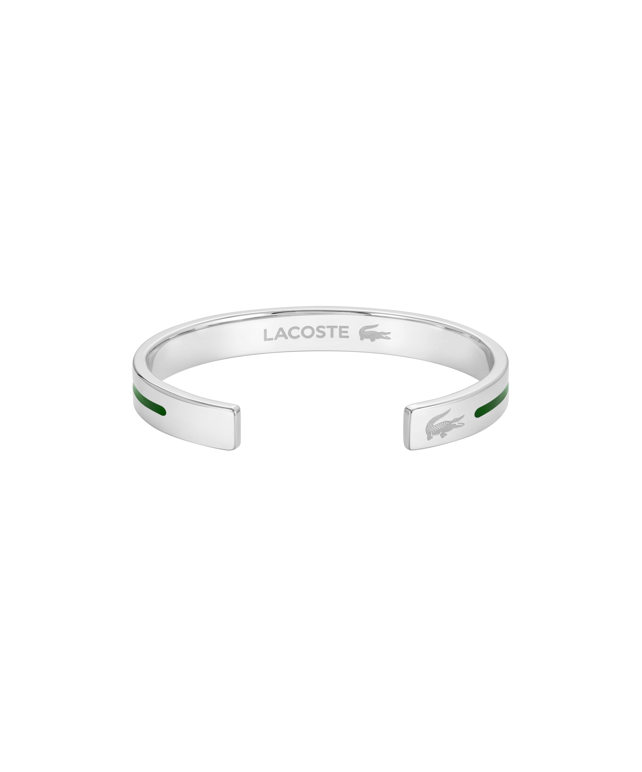 Lacoste Bracelet Rigide Ouvert pour Homme Collection ADVENTURER en Acier Inoxydable - Disponible en Argent ou Or