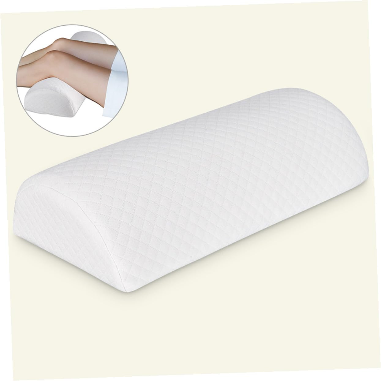 Almohada de Memoria para Piernas Semicircular de Poliuretano Color Blanco