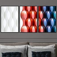 3 Piece Framed Canvas Wall Art Abstract Colorful Cool Geometric Canvas Prints Home Artwork Decoration for Living Room,Bedroom - 16
