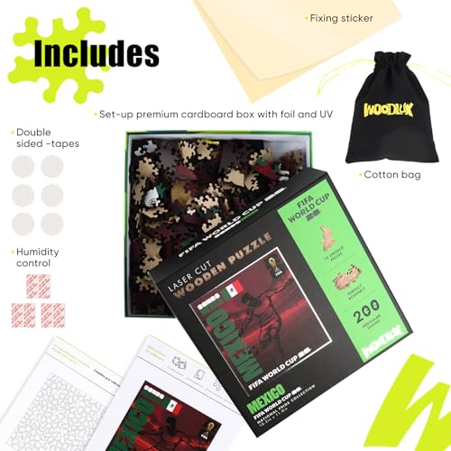 Image of FIFA SOMOS Mexico Puzzle for Adult,200 Pieces Irregular Shape Puzzle, 5MM Thick, Creative Collectible Gift for Fans, Officially Licensed Product, 9.3 * 12 inch