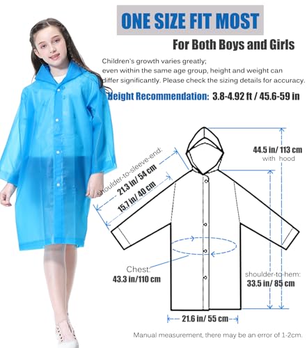 2 Pack Rain Ponchos for Kids - Reusable Rain Coats for Kids Boys Girls Rain Jacket Disney Travel Outdoor Rain Gear2